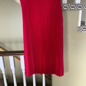 Club Monaco Red Pleated Skirt, below the knee